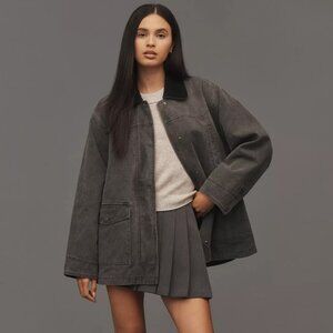 NWT Anthropologie Pilcro Western Barn Denim Jacket Medium w/corduroy collar